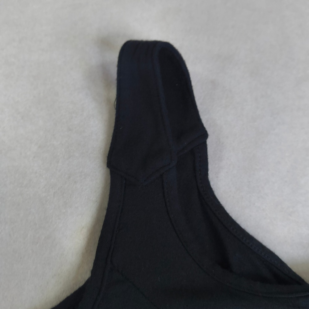 Boston Proper Black Cold Shoulder Banded Hem Blouson Top Size M USA Made - Picture 4 of 9